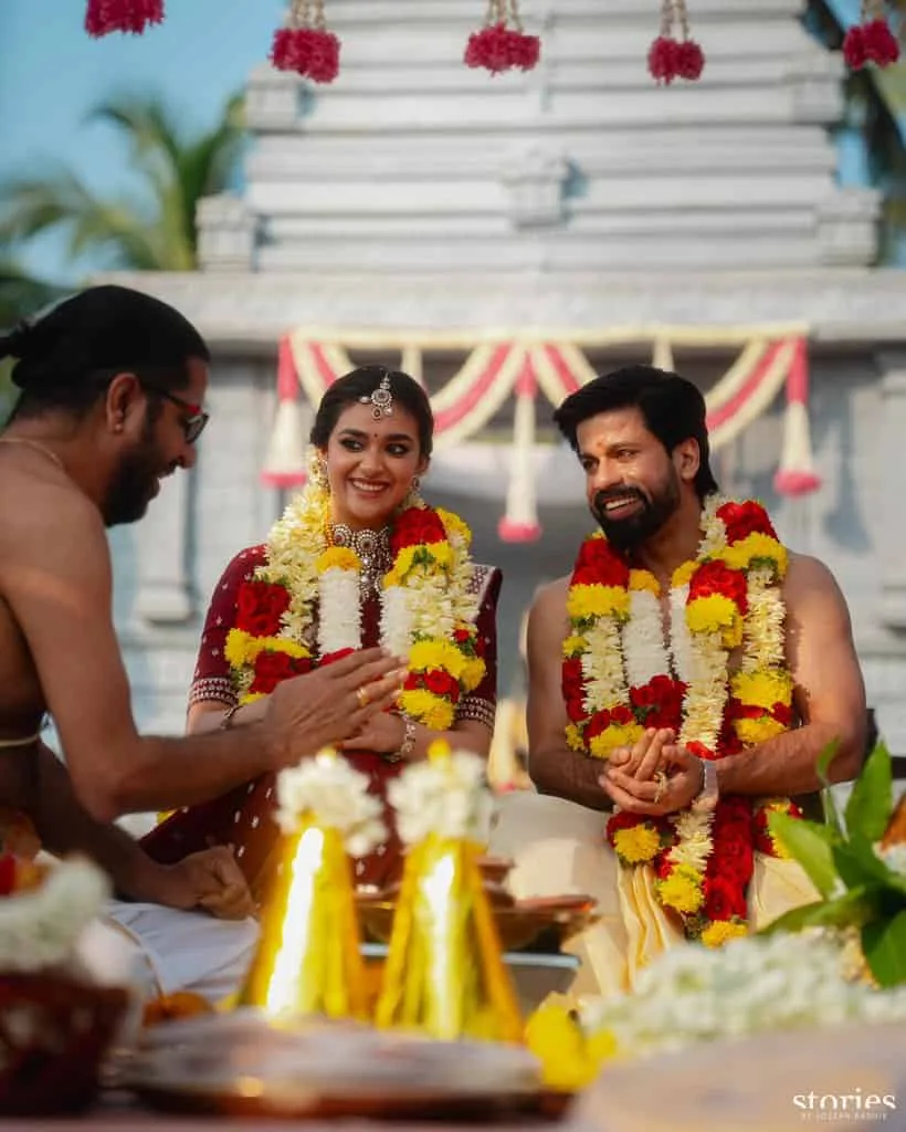 Yes, Keerthy Suresh and Antony Thattil are married! Actor Reveals Stunning First Official Wedding Pictures 10 Keerthy Suresh Wedding – First Pics
